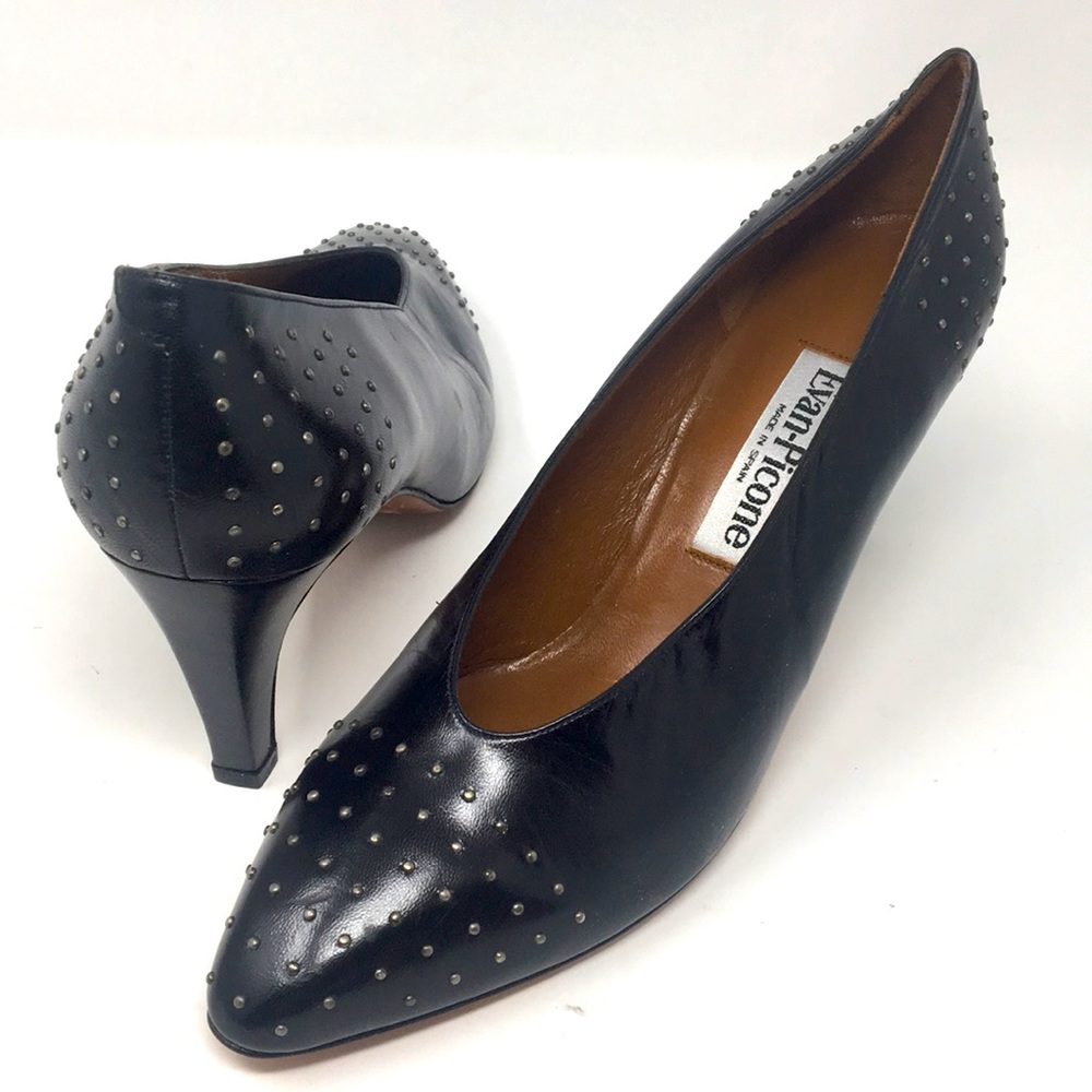 Evan-Picone Leather Studded Pumps sz 10W